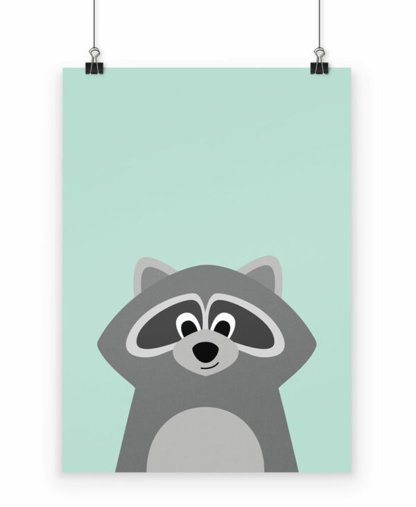 Poster Waschbär fürs Kinderzimmer