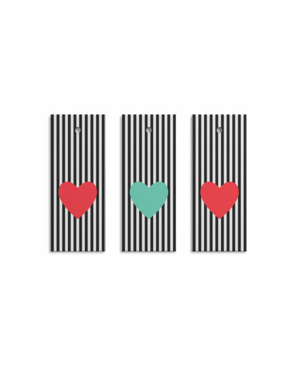 Geschenkanhänger Heart Stripes (Set)