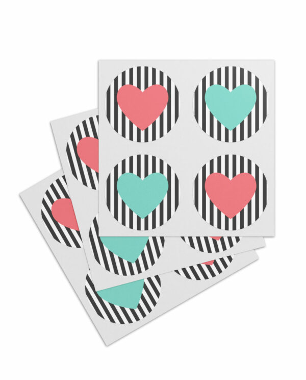 Sticker Heart Stripes