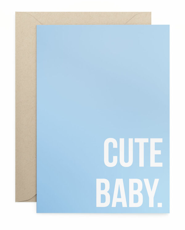 Grusskarte Klappkarte "Cute Baby." Hellblau