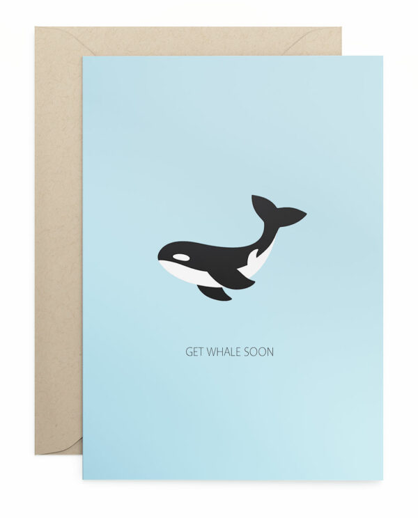 Grusskarte Klappkarte "Get Whale Soon."