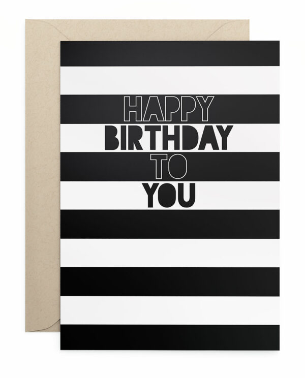 Grusskarte Klappkarte Happy Birthday Stripes