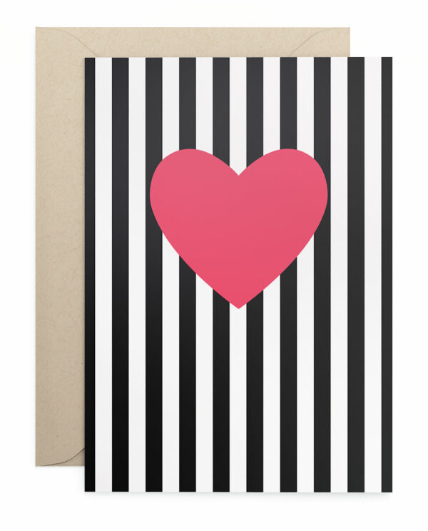 Grusskarte Klappkarte Heart Stripes