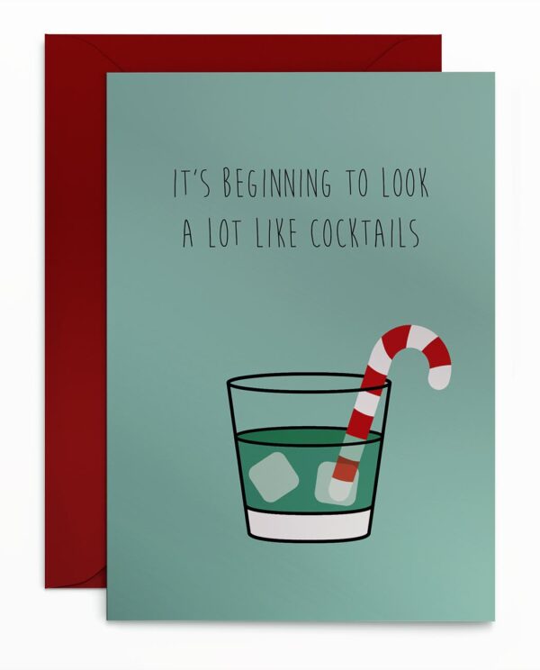 Weihnachtskarte It's Beginning To Look A Lot Like Cocktails